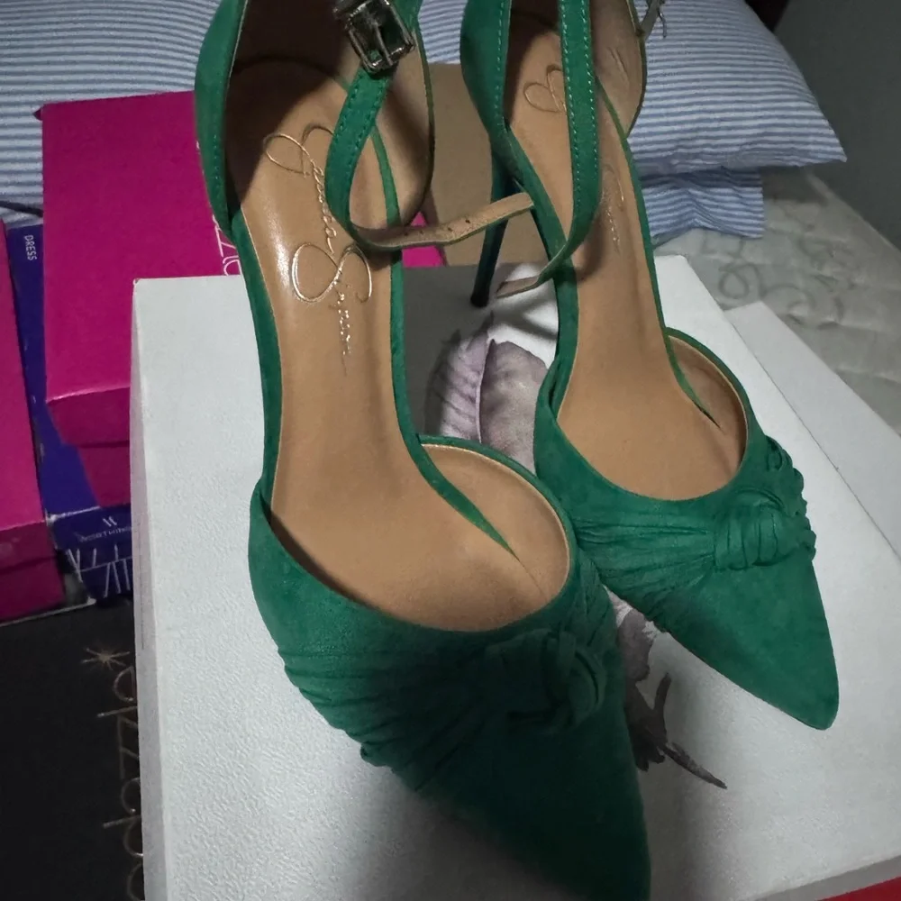 Jessica Simpson Green Suede Heels